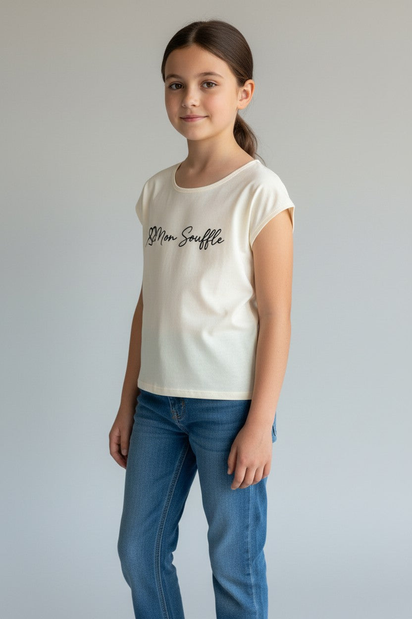 T-shirt enfant Mon Souffle esprit sport – adaptée, ouverture épaules