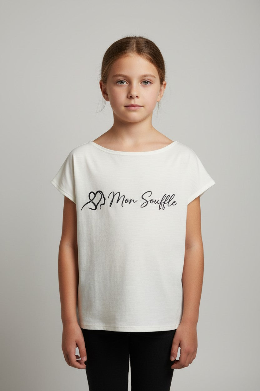T-shirt enfant Mon Souffle esprit sport – adaptée, ouverture épaules