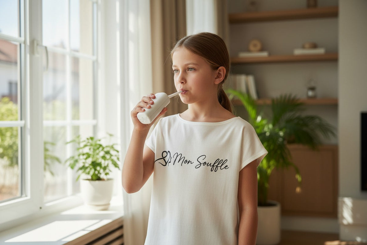 T-shirt enfant Mon Souffle esprit sport – adaptée, ouverture épaules
