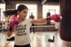T-shirt enfant « Souffle de guerrière, cœur de princesse » – adaptée, ouverture épaules