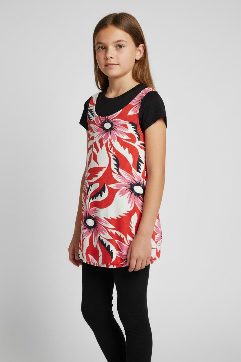 Tunique enfant Inspiration Florale – adapté, ouverture épaules