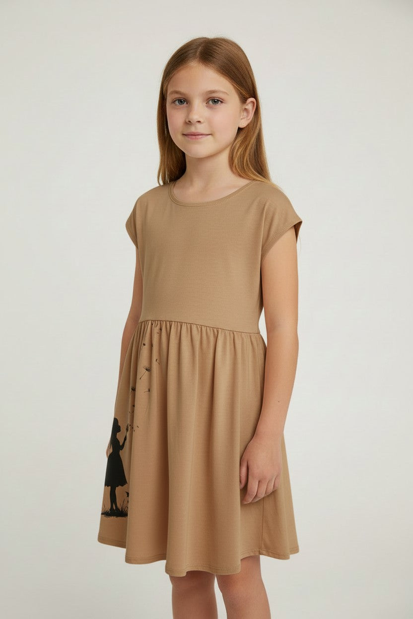 Robe fée « Un souffle, un vœu, un pissenlit » – adaptée, ouverture épaules