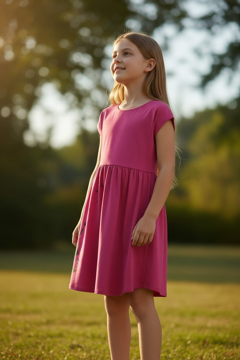 Robe fée « Un souffle, un vœu, un pissenlit » – adaptée, ouverture épaules