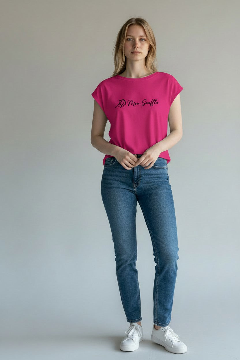 T-shirt femme Mon Souffle esprit sport – adaptée, ouverture épaules