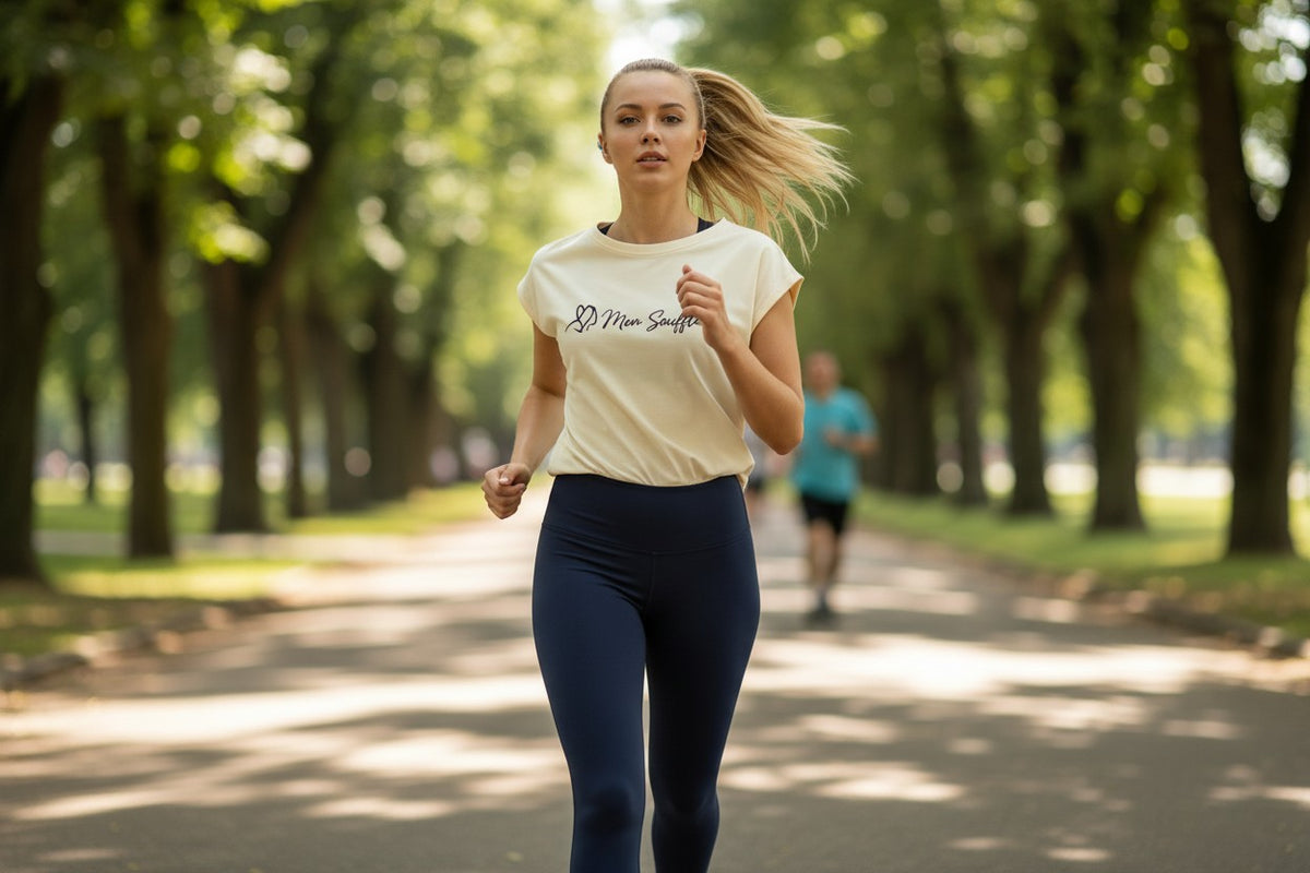 T-shirt femme Mon Souffle esprit sport – adaptée, ouverture épaules