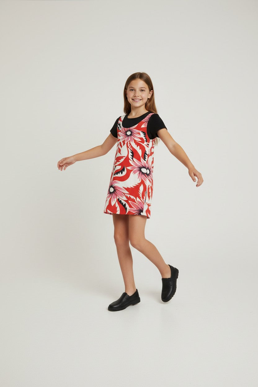 Tunique enfant Inspiration Florale – adapté, ouverture épaules