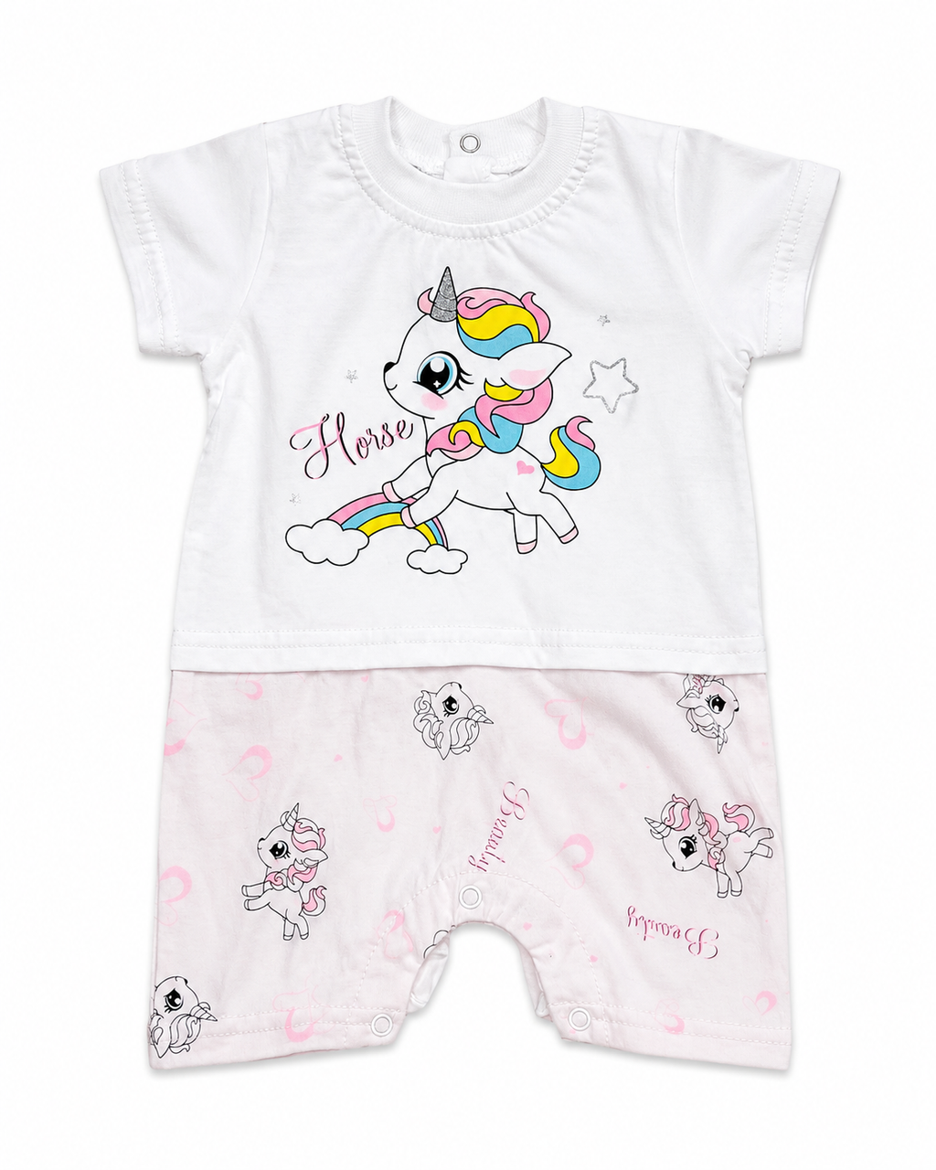 Coffret Combishort bébé licorne