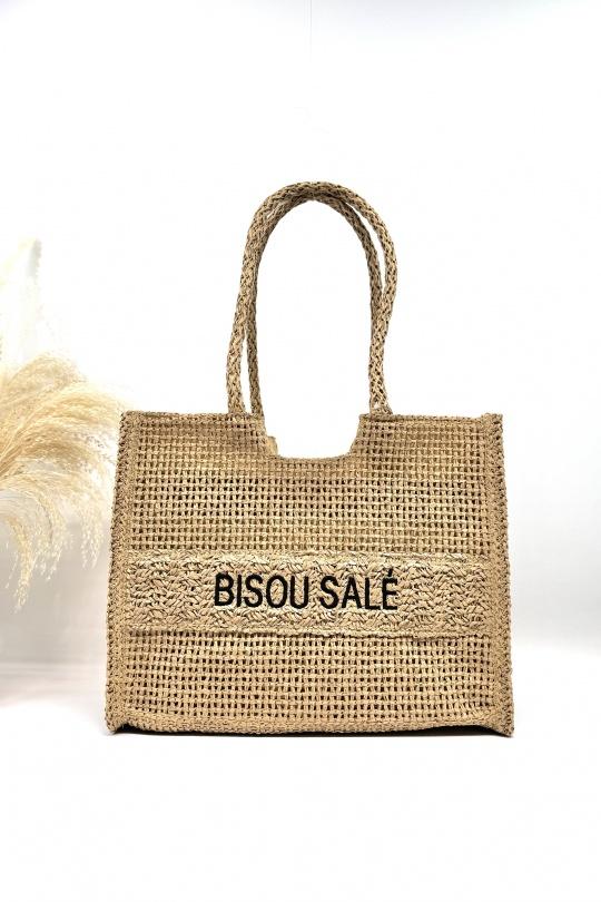Sac cabas “Bisou Salé” – Cabas tressé estival