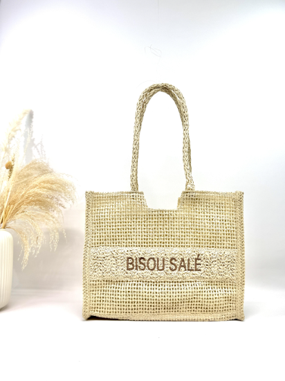 Sac cabas “Bisou Salé” – Cabas tressé estival