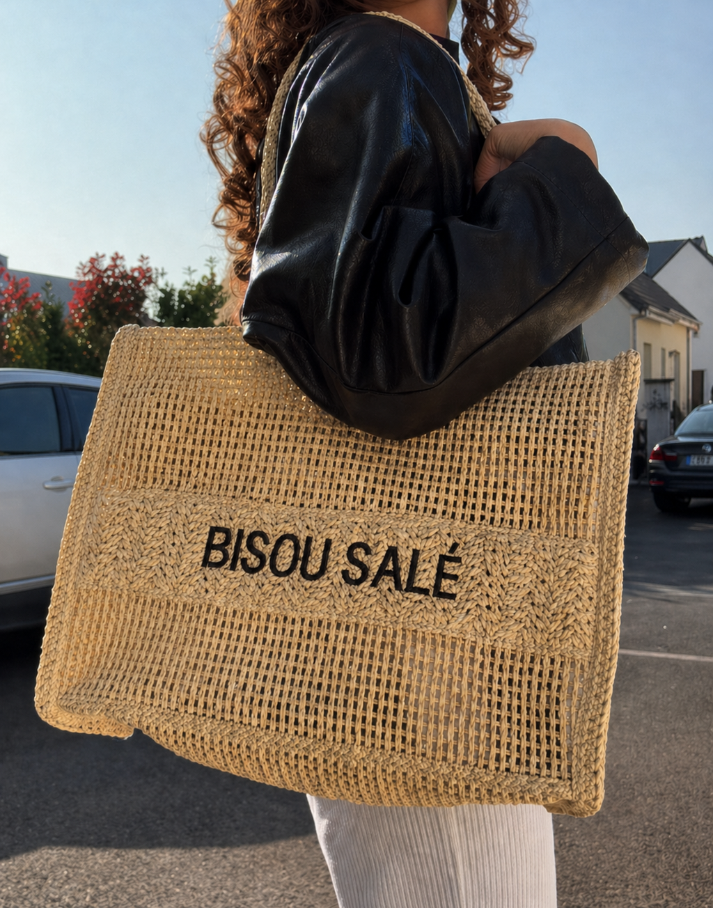 Sac cabas “Bisou Salé” – Cabas tressé estival