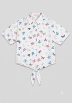 Chemisette Nouée Fille à Motifs Papillons – Douceur & Souffle de Liberté
