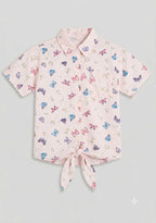 Chemisette Nouée Fille à Motifs Papillons – Douceur & Souffle de Liberté