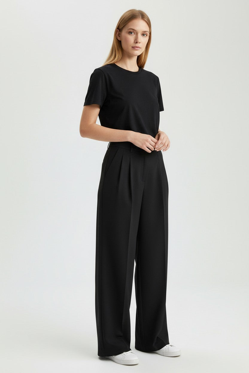 Pantalon Fluide Taille Haute – Confort & Élégance
