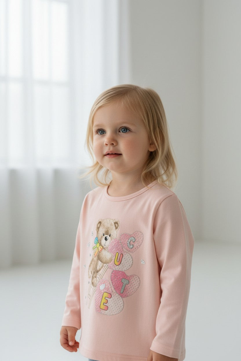 T-shirt bébé/enfant « CUTE » – manches longues