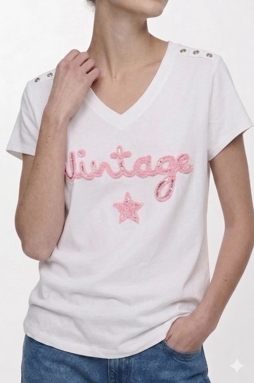 T-shirt adapté à boutons-pression – VINTAGE