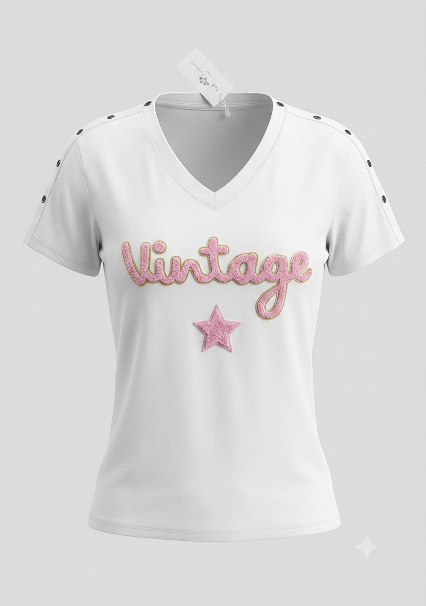 T-shirt adapté à boutons-pression – VINTAGE